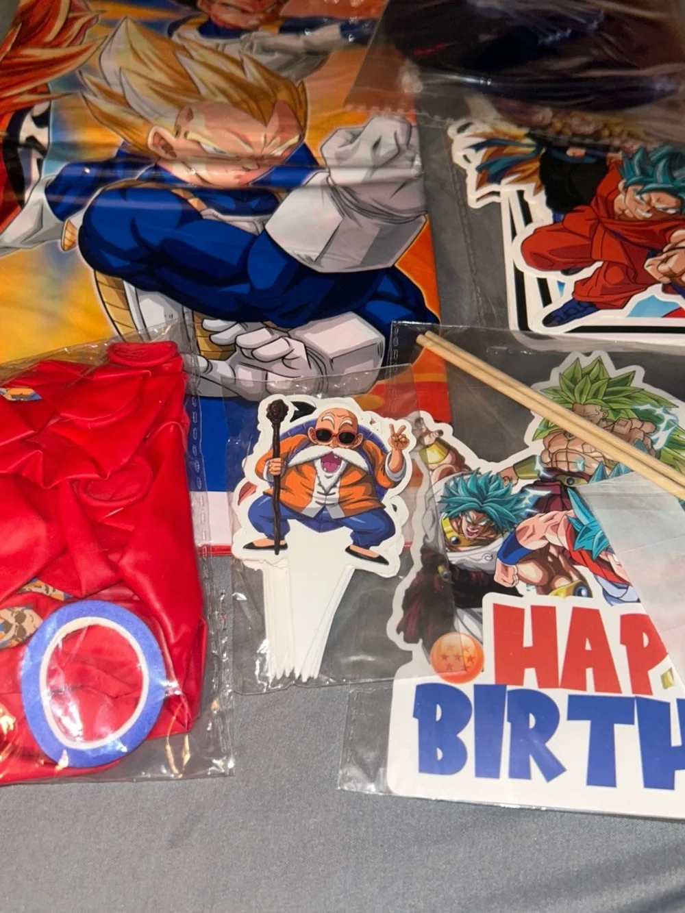 Dragon-ball z Themed Birthday Party Decoration Set - Blue & Red